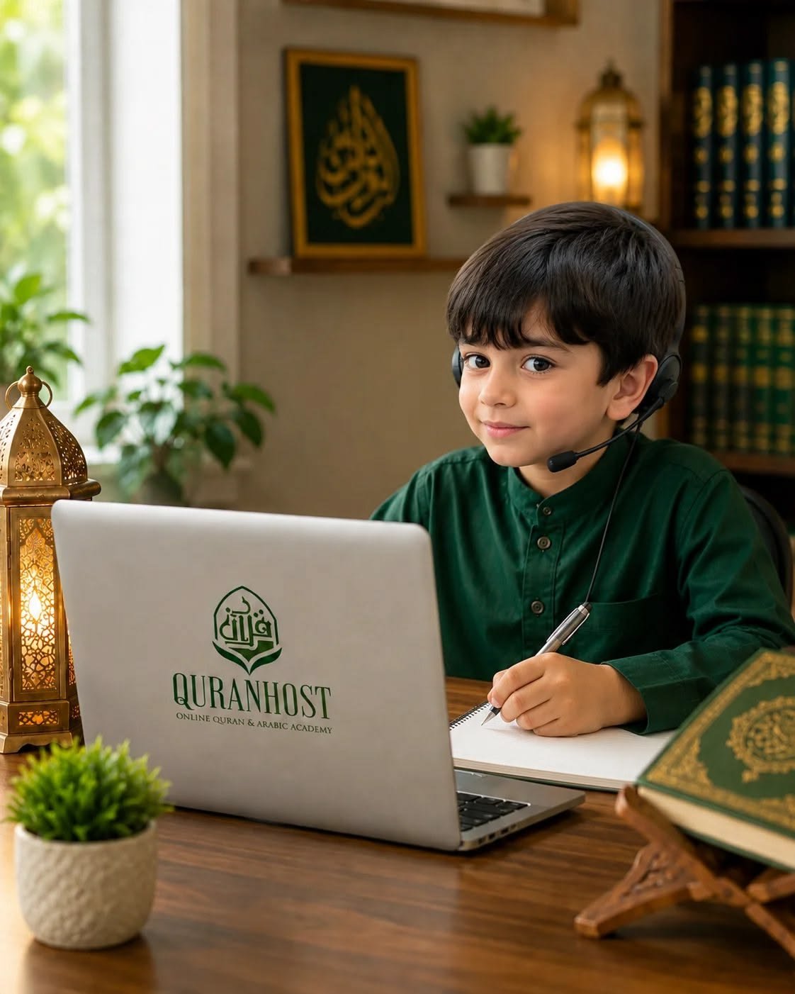 Learning Arabic letters in an online lesson