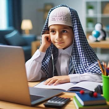One-to-one Quran lesson on a laptop