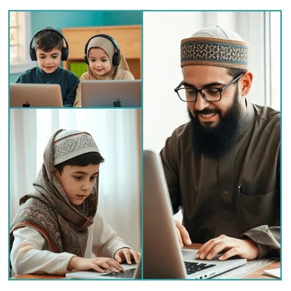 Child learning Noorani Qaida online