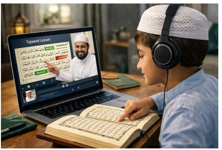 Online Islamic studies session in progress